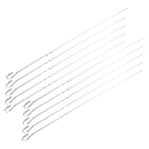MERRYHAPY 10pcs Stainless Steel Skewer Sticks Grill Utensils for Outdoor Grill Metal Bbq Skewers Stainless Steel Bbq Skewer Grill Outdoor Shrimp Skewers Barbecue Skewers Fish Skewers