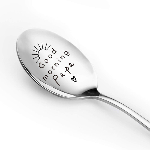 Best Papa Gifts - Good Morning Papa Spoon Funny Spoon Engraved Stainless Steel - Tea Coffee Spoon - Papa Gift from Granddaughter Grandson Wife - Papa Gifts for Father's Day/Birthday/Christmas Best Papa Gifts - Good Morning Papa Spoon Funny Spoon Engraved Stainless Steel - Tea Coffee Spoon - Papa Gift from Granddaughter Grandson Wife - Papa Gifts for Father's Day/Birthday/Christmas