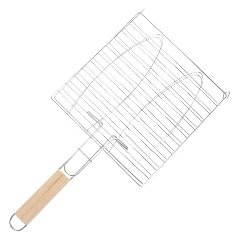 FUNOMOCYA 1pc Bbq Grill Barbecue Grill Tray Grill Cage for Fish Barbecue Fish Basket Bbq Fish Rack Bbq Fish Holder Fish Grilling Basket Vegetable Grill Rack Non Stick Fishnet Stainless Steel