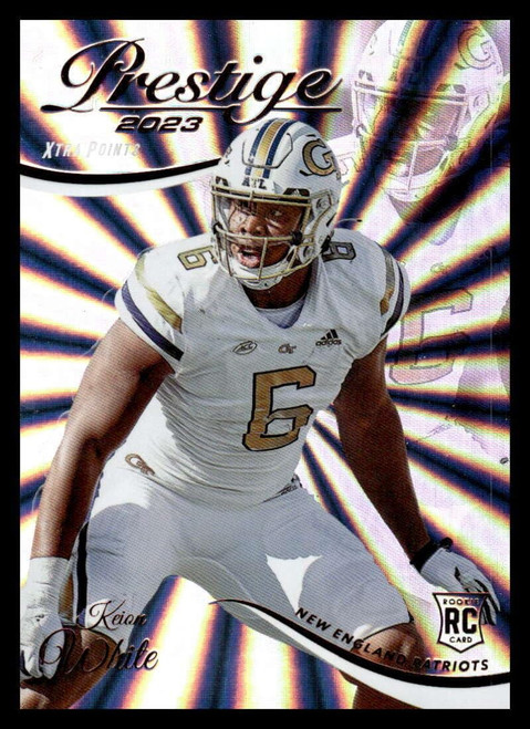 2023 Panini Prestige Xtra Points Sunburst #356 Keion White RC Rookie New England Patriots NFL Football Trading Card 2023 Panini Prestige Xtra Points Sunburst #356 Keion White RC Rookie New England Patriots NFL Football Trading Card
