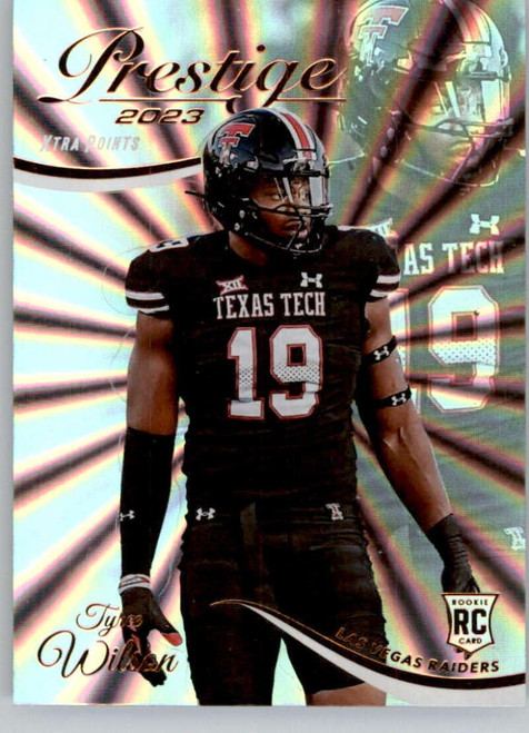 2023 Panini Prestige Xtra Points Sunburst #384 Tyree Wilson RC Rookie Las Vegas Raiders NFL Football Trading Card