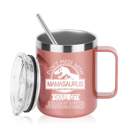 Mamasaurus Cup Don't Mess with Mamasaurus You'll Get Jurasskicked Stainless Steel Insulated Mug with Handle Birthday Mothers Day Gifts for Mom from Daughter Son Kids Mom Gifts 12OZ Rose Gold Mamasaurus Cup Don't Mess with Mamasaurus You'll Get Jurasskicked Stainless Steel Insulated Mug with Handle Birthday Mothers Day Gifts for Mom from Daughter Son Kids Mom Gifts 12OZ Rose Gold