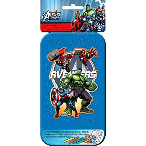 Marvel Avengers Sticker Activity Kit | Party Favor | 1 plastic case with 20 activity pages and 4 markers
