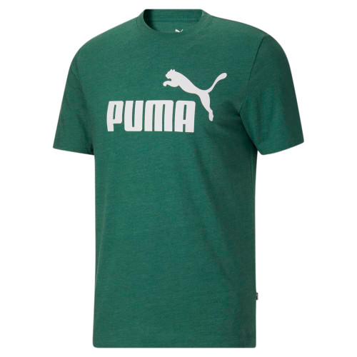 PUMA Mens Essentials Heather Logo Crew Neck Short Sleeve Athletic Tops Casual - Green - Size M