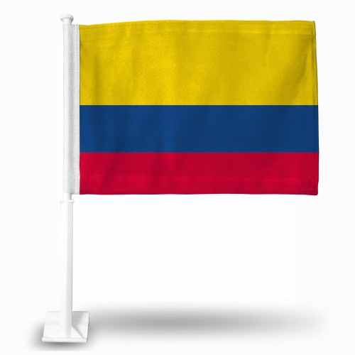 Rico Industries Colombia National Soccer Team Car Flag, with White Pole