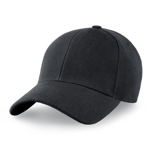CHOK.LIDS Premium Structured Ball Cap Plain Baseball Caps for Men Women Adjustable Hook and Loop Fastener Outdoor Headwear (Black)