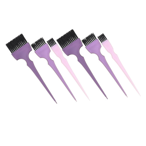 minkissy 6pcs purple outfit purple hair dye purple suits Hairdressing Comb hair comb for dyeing hair detail brush Hair tint brush Hair dye brush Hair dye applicator hair color brush set