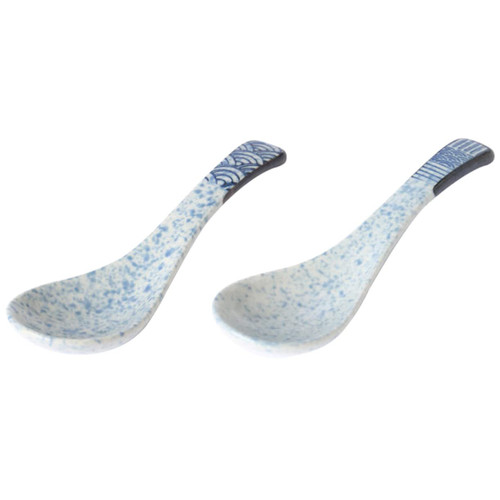 MARMERDO 2Pcs ceramic spoon Porcelain Rice Spoon wonton spoons dumpling spoon ceramic tablespoons ceramic ramen spoon soup spoon ramen spoons japanese ramen spoon korean food ceramics Asia