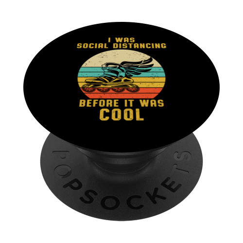 Inline Skates Skater Distancing Social Rollerblades Gift PopSockets PopGrip: Swappable Grip for Phones & Tablets