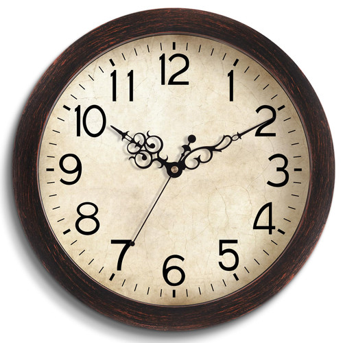 KECYET Wall Clock, 12 Inch Vintage Wall Clocks Battery Operated Quartz Silent Non-Ticking Clocks Decorative for Kitchen,Bathroom, Living Room(Bronze) KECYET Wall Clock, 12 Inch Vintage Wall Clocks Battery Operated Quartz Silent Non-Ticking Clocks Decorative for Kitchen,Bathroom, Living Room(Bronze)