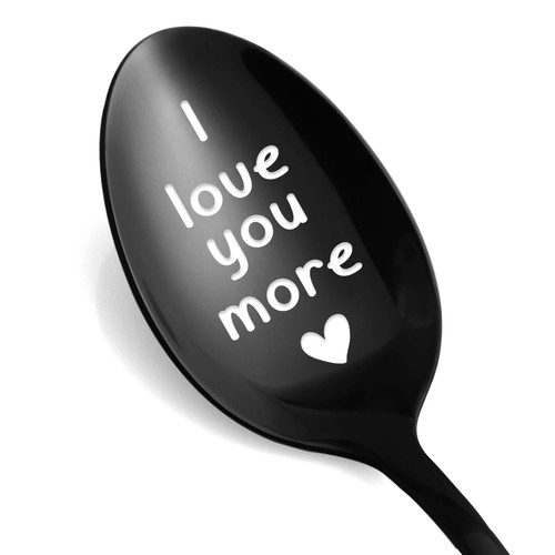 I Love You Gifts for Him Her - Anniversary Valentine's Day Birthday Gifts for Girlfriend Women Man Boyfriend, Personalized I Love You More Spoon Gift for Christmas Fathers Day Mothers Day