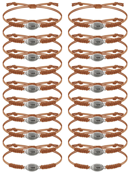 Hicarer 20 Pieces Football Bracelets Adjustable Football Charm Bracelets Football Gifts for Boys Girl Women Men Teens Most Sport Team Players (Brown) Hicarer 20 Pieces Football Bracelets Adjustable Football Charm Bracelets Football Gifts for Boys Girl Women Men Teens Most Sport Team Players (Brown)