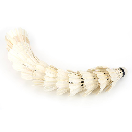 12pcslot Goose Feather Badminton Shuttlecock, Stable and Durable White Feather Outdoor Sports Training Accessories, High Speed Badminton Ball