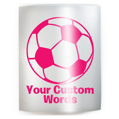 CUSTOM Soccer Ball - ADD YOUR WORDS & PICK COLOR & SIZE - Vinyl Decal Sticker C