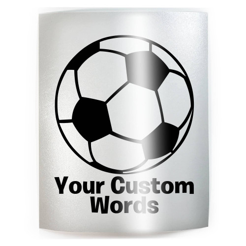 CUSTOM Soccer Ball - ADD YOUR WORDS & PICK COLOR & SIZE - Vinyl Decal Sticker B