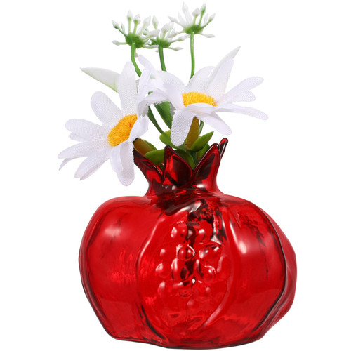 FOMIYES Pomegranate Shaped Vase Glass Hydroponics Planters Flower Vase Glass Vase Flower Bottle for Flowers Arrangement Red FOMIYES Pomegranate Shaped Vase Glass Hydroponics Planters Flower Vase Glass Vase Flower Bottle for Flowers Arrangement Red