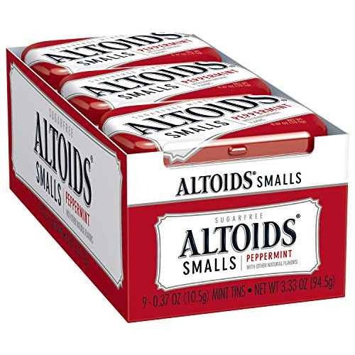 ALTOIDS Smalls Peppermint Breath Mints, 0.37-Ounce Tin (Pack of 9)