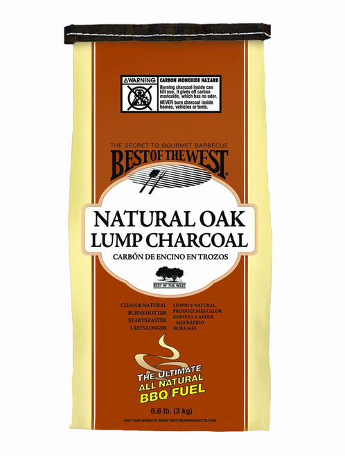 Best of the West 10486-2 100% Natural Lump Charcoal, Oak, 6.6 Pound Bag