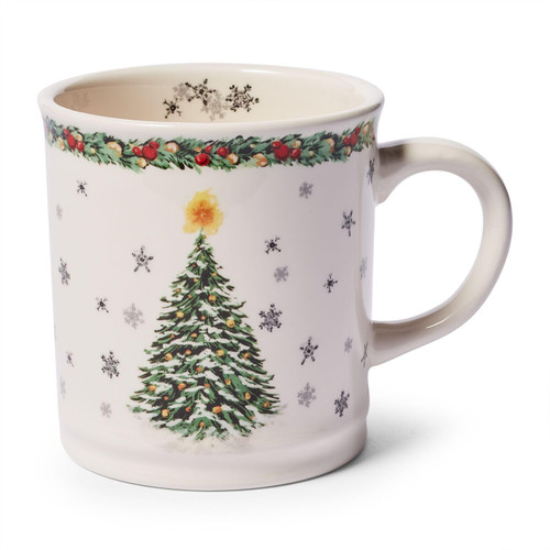 Sur La Table Snowy Village Tree Mug, White