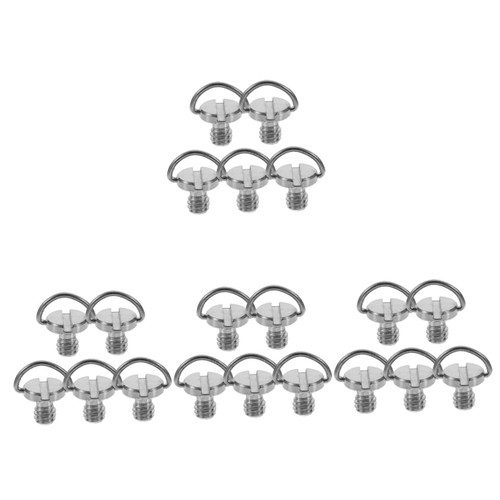 UKCOCO 20 Pcs 1/4 Inch Camera Mount Screw Camera Screws Replacement Tripod Mount Screw Camera Screw 1/4 Camera Mounting Screws Tripod for Camera Iron - Nickel Plated D Ring Hinge