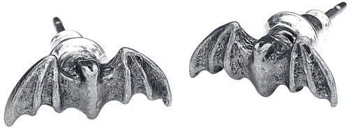 Bat Studs Earrings by Alchemy Gothic, England [Jewelry]