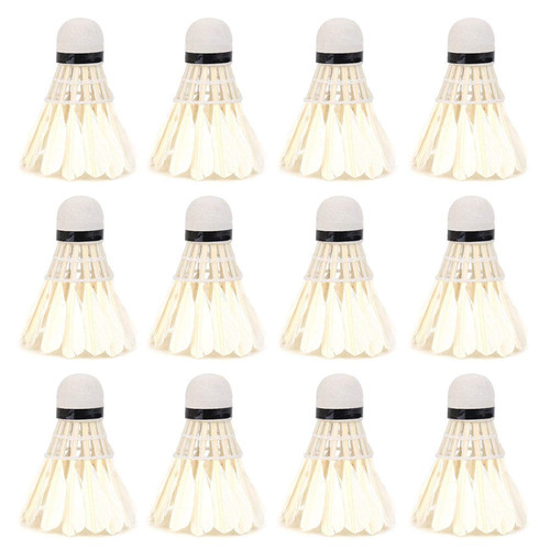 Badminton Balls Badminton Shuttlecock Feather 12Pcs/Lot White Feather Badminton Balls Shuttlecocks Outdoor Sports Training Accessory