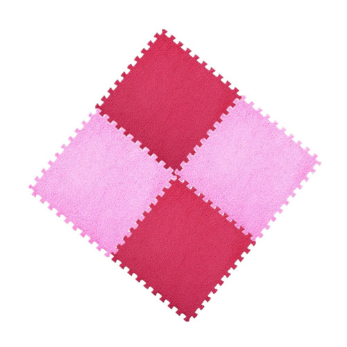 BIUDECO 4pc Fitness Gym Exercise Mat Interlocking Mat Crawling Pad Baby Puzzle Foam Floor Mat Foam Puzzle Climbing Mat Yoga Mat Carpet Tatami Baby Interlock Red Square Area Rug Square Mat