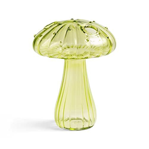 Mushroom Shaped Glass Bud Decor Vase Planters, Coloured Glass Mushroom Flower Vase Plant Containers, Creative Mushroom Glass Bud Vase for Home Office Desktop (A)