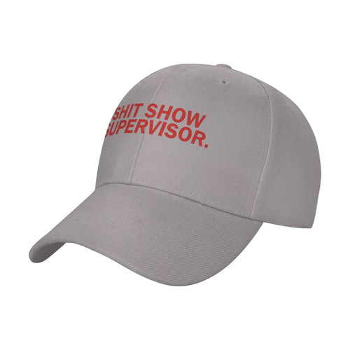 Shit-Show-Supervisor Hats for Men Women Teens Vintage Adjustable Baseball Cap Fitted Trucker Hat Gray