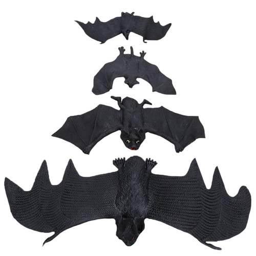 TOYANDONA 4pcs Simulation Bat Toy Realistic Rubber Bat Hoax Props Bat Halloween Bat Decoration Halloween Party Decoration Realistic Fake Animals Bat Simulation Gift Child Soft Rubber Plastic