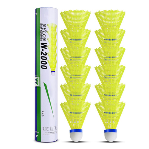 KENANLAN 12 Nylon Shuttlecocks High Speed Badminton Balls with Great Stability and Durability Badminton Birdies for Indoor Outdoor Training (A)
