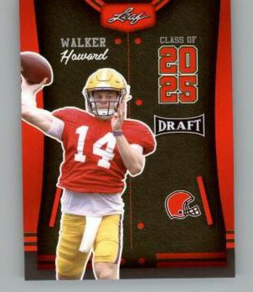2023 Leaf Draft Red #86 Walker Howard LSU Tigers RC Rookie Football Trading Card