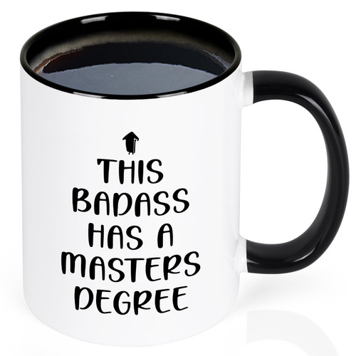 Maustic Graduation Gifts for Her Him, Masters Degree Graduation Gifts, This Badass Has a Masters Degree Coffee Mug, College Graduation Gifts for Daughter Son Friends, Funny Graduation Cups Mug, 11 Oz