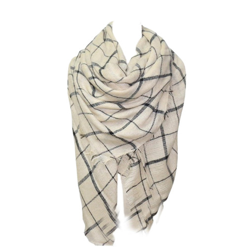 Women's Fall Winter Scarf Classic Tassel Plaid Scarf Warm Tartan Wrap Shawl Soft Long Shawl Wraps Shawl Scarves