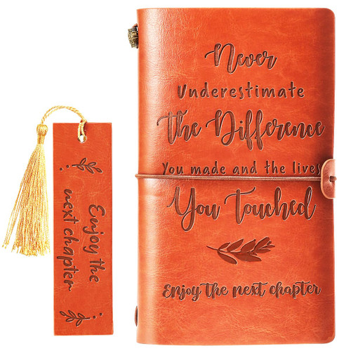 OCCdesign Coworker Leaving Gifts for Women Men, Thank You Gifts for Coworker, Colleague, Boss, Friends Leather Notebooks - Retirement Leaving Job Going Away Gifts (The Difference You Made)