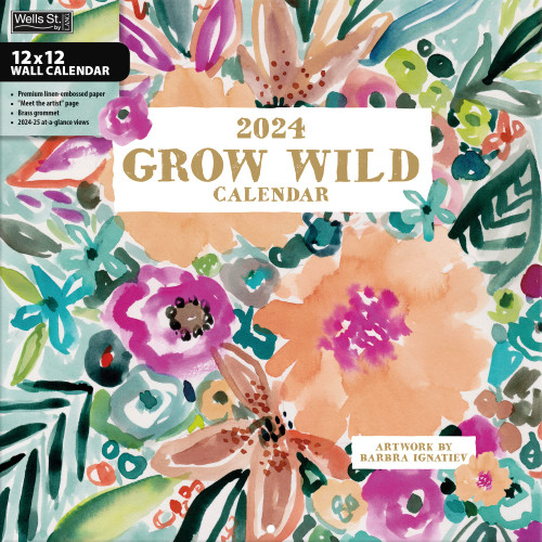WSBL Grow Wild 2024 12X12 Wall Calendar (24997001743)