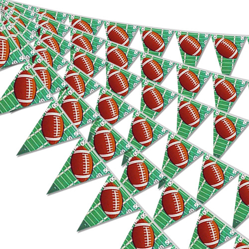 49ft Football Birthday Decorations, Football Pennant Flag Banner, Football Theme Triangle Flags Banner for Football Birthday Party Decorations