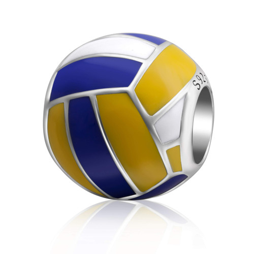 Love Ball Sports Charms 925 Sterling Silver Baseball Volleyball Beads Fits European Bracelet (Volleyball)