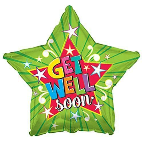 CTI Balloons 814873 Get Well Soon Star, 17", Multicolor