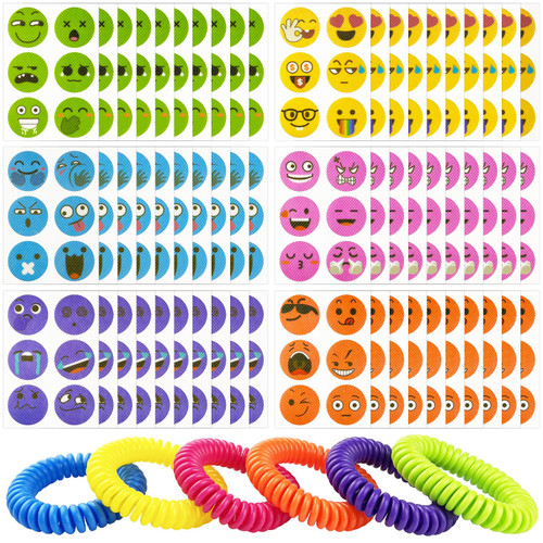 360 Pcs Mosquito Repellent Stickers, Funny Emoji Mosquito Patches for Kids Babies Adults with 6 Pack Individually Wrapped Mosquito Repellent Bracelets, DEET Free Mosquito Bands for Indoor Outdoor 360 Pcs Mosquito Repellent Stickers, Funny Emoji Mosquito Patches for Kids Babies Adults with 6 Pack Individually Wrapped Mosquito Repellent Bracelets, DEET Free Mosquito Bands for Indoor Outdoor