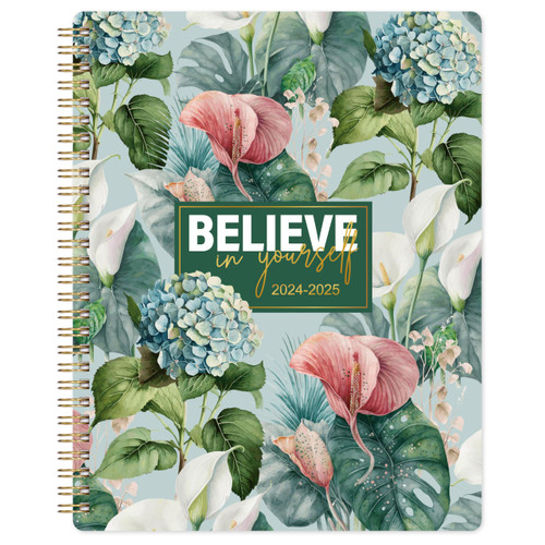 Planner 2024-2025 - Academic Planner 2024-2025, Jul. 2024 - Jun. 2025, 2024-2025 Planner Weekly and Monthly Spiral Bound with Tabs, 8" x 10", Calendar with Back Pocket + Thick Paper + Twin-Wire Binding - Floral Planner 2024-2025 - Academic Planner 2024-2025, Jul. 2024 - Jun. 2025, 2024-2025 Planner Weekly and Monthly Spiral Bound with Tabs, 8" x 10", Calendar with Back Pocket + Thick Paper + Twin-Wire Binding - Floral