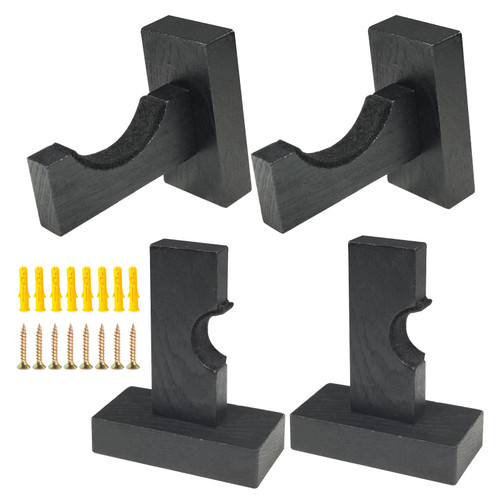 4PCS Baseball Bat Display Case, Baseball Bat Hanger Holder, Wall Mount Baseball Bat Horizontal Rack, Baseball Bat Bracket - Black