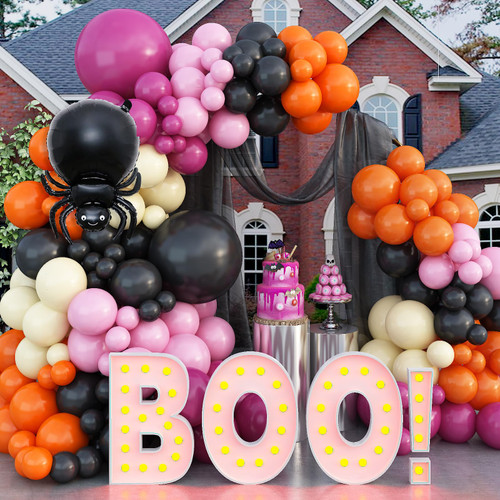 Halloween Balloons Garland Kit, Black Orange Pink Halloween Balloons Arch Kit with Pastel Yellow Balloon Spider Ghost Bat Foil Balloons,Latex Balloons for Halloween Theme Party Supplies Decorations Halloween Balloons Garland Kit, Black Orange Pink Halloween Balloons Arch Kit with Pastel Yellow Balloon Spider Ghost Bat Foil Balloons,Latex Balloons for Halloween Theme Party Supplies Decorations
