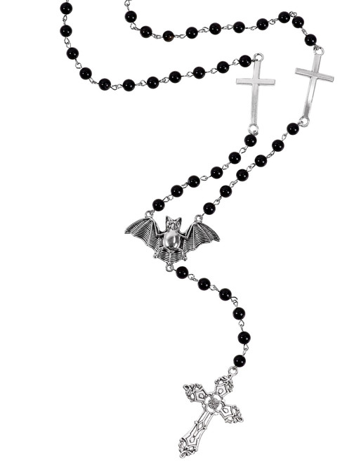 Sacina Gothic Goth Bat Cross Necklace, Long Bead Bat Cross Necklace, Halloween Christmas New Year Jewelry Gift for Women Sacina Gothic Goth Bat Cross Necklace, Long Bead Bat Cross Necklace, Halloween Christmas New Year Jewelry Gift for Women
