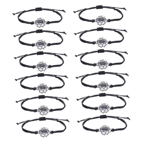 WHAMVOX 12pcs football bracelet boys' bracelets bracelet for charms volleyball bracelets soccer bracelets for boys for women gifts soccer rope bracelet Adjustable Soccer Bracelet man girl