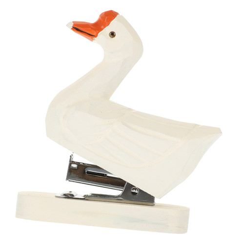 STOBOK Mini Tools Book Decorations Portable Stapler Reusable Paper Stapler Animal Stapler Animal Stapling Tool Animal Decors Decorative Stapler Fun Stapler Cute White Booklet Wood Office