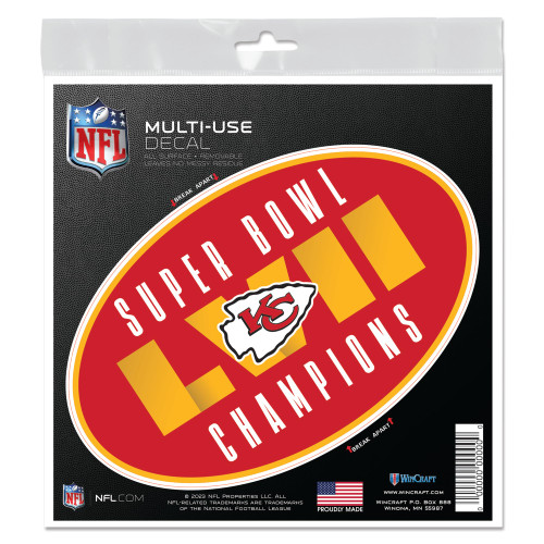 WinCraft Kansas City Chiefs Super Bowl LVII Champions 6'' x 6'' Multi-Use Decal