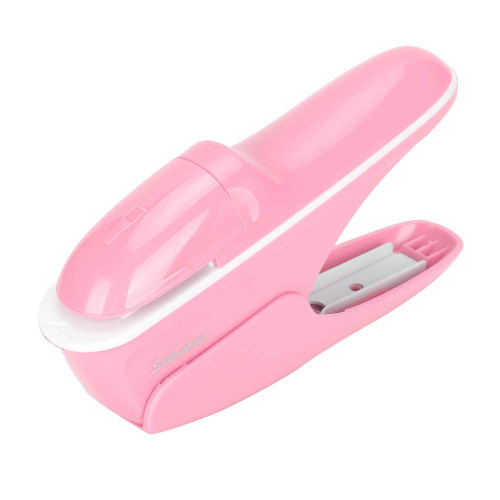 Stapleless Stapler, No Staple Stapler Paper Clinch Compact Staple Free Stapler Binding Hand Tool, Up to 8 Sheets Binding(Pink)