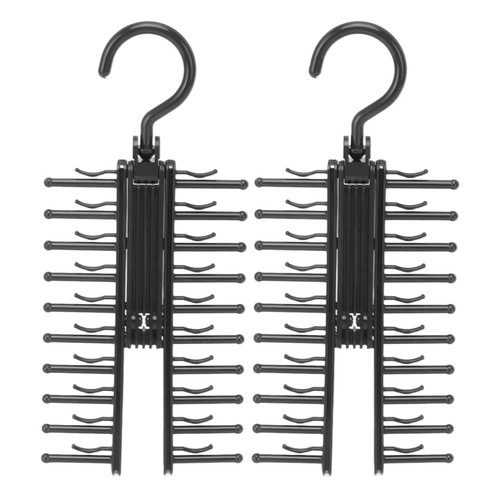 Tie Rack, 360 Degree Rotation Non Slip Finish Tie Hanger for Closet 20 Storage Capacity, Space Saving Necktie Holder, Tie Organizer for Mens Closet Accessories for Tie, Belt, Scarf