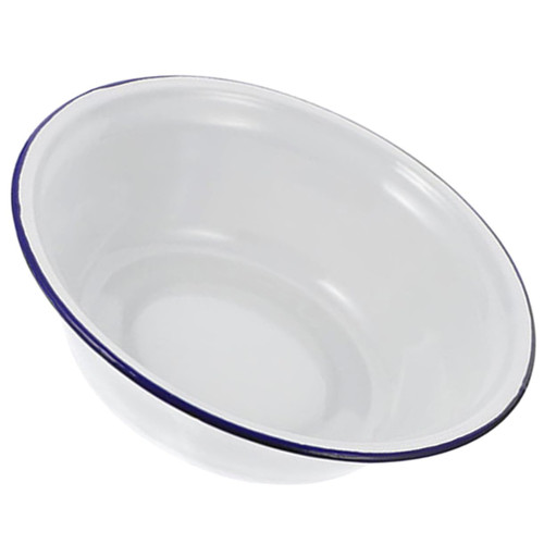 Amosfun Enamel Serving Dish Fruit Serving Bowl Soup Basins Salad Serving Bowl Enamel Salad Bowl Porcelain Mixing Bowl Enamelware Plate Vintage Washing Basin Decorate